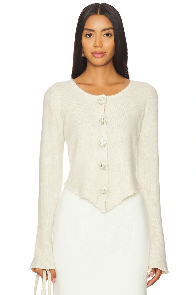 Rosette Knit Cardigan