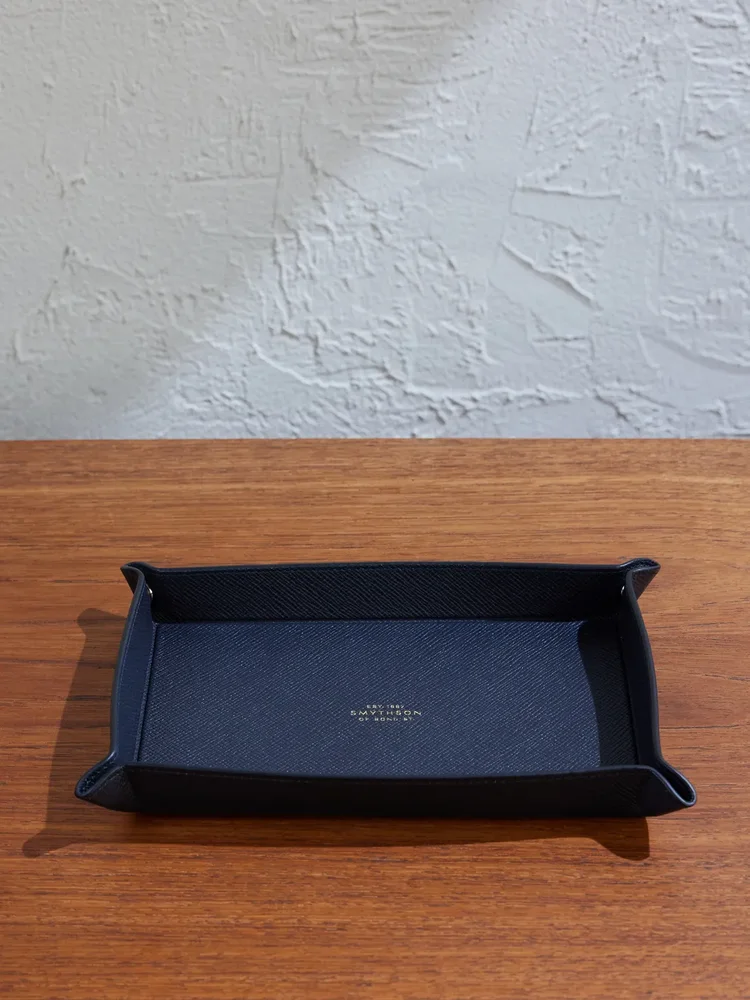 Panama Cross-Grain Leather Trinket Tray