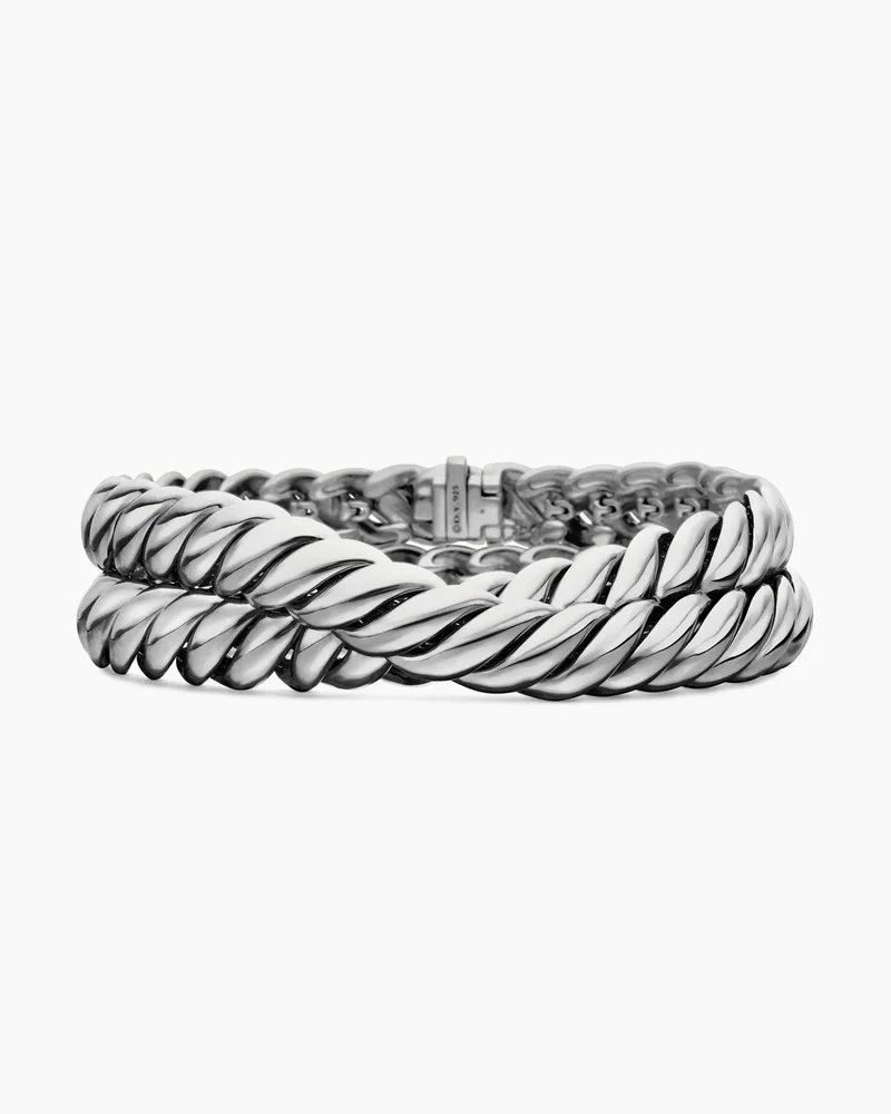 Sculpted Cable Double Wrap Bracelet 8.5mm