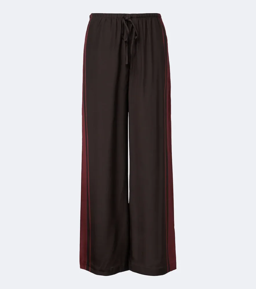 Silk wide-leg pants