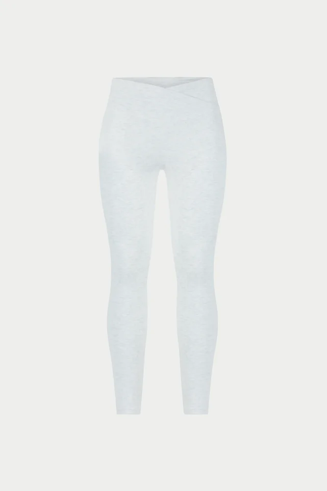 SCULPT SOFT TOUCH CROSSOVER WAISTBAND LEGGINGS - GREY MARL