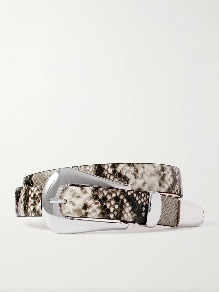 colette snake effect leather waist belt
