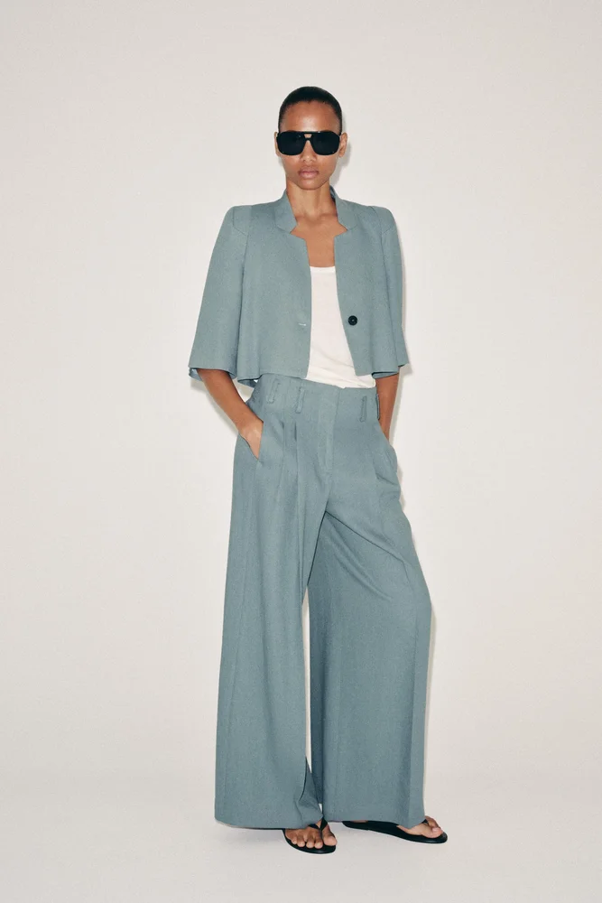 ZW COLLECTION LINEN PLEATED PANTS