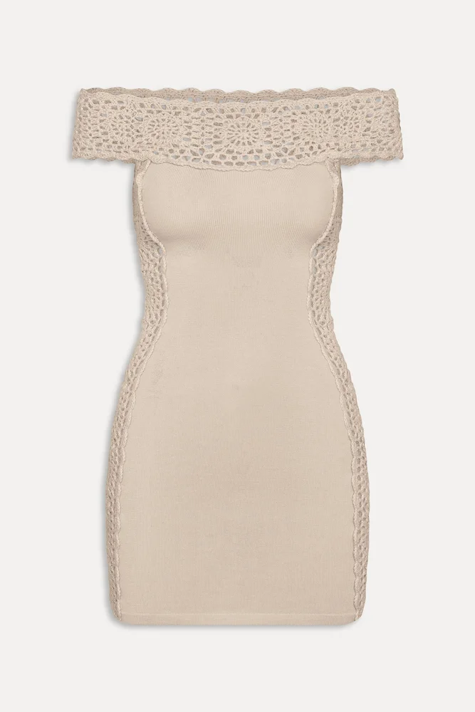 Fleur Crochet Knit Mini Dress - Summer Crochet