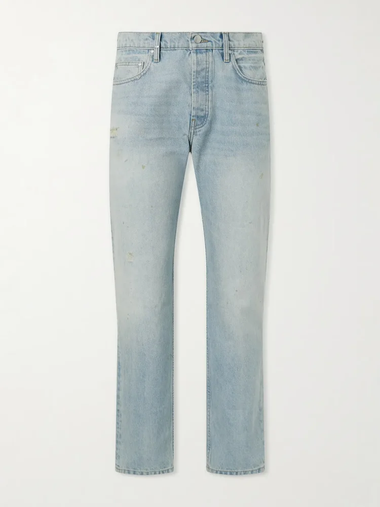 Straight-Leg Distressed Jeans