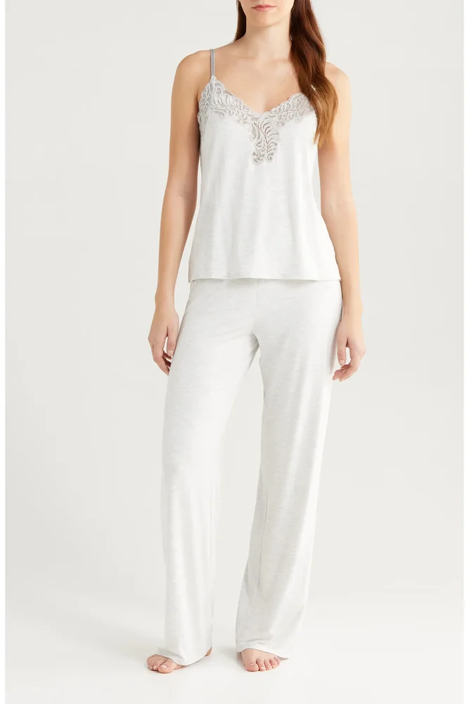 Essentials Lace Trim Jersey Pajamas