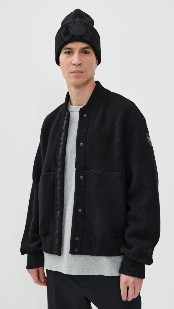 Hudson Black Disc Fleece Bomber (Black)
