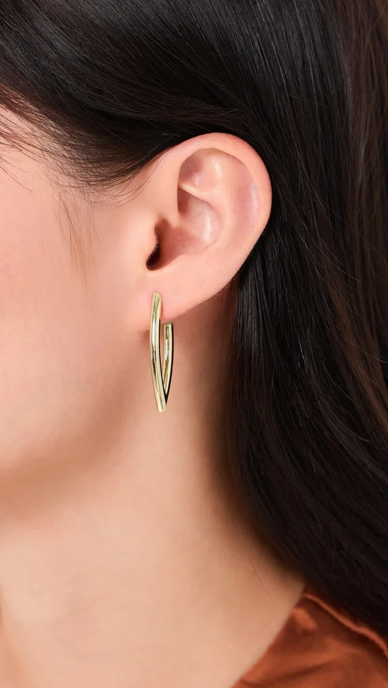 Small Feather Hoop Earrings