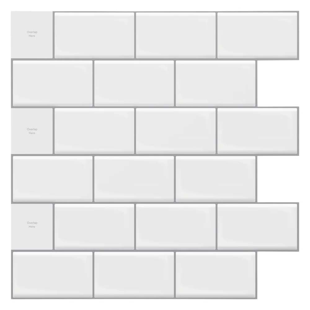 White Peel and Stick Backsplash Tiles