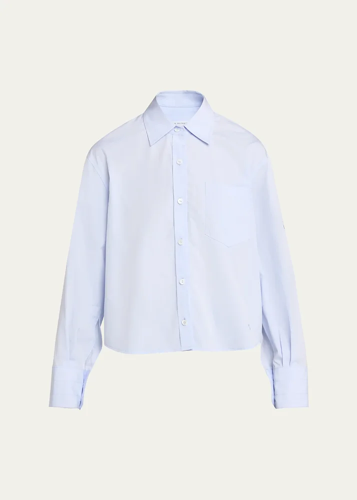 Organic Cotton Cropped Button-Down Shirt
