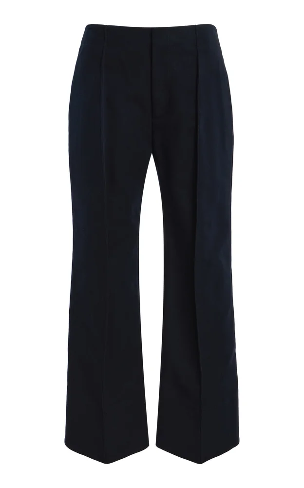 Cotton Canvas Cropped Pants