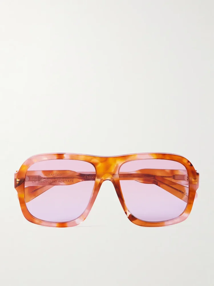 Gayia aviator-style tortoiseshell acetate sunglasses