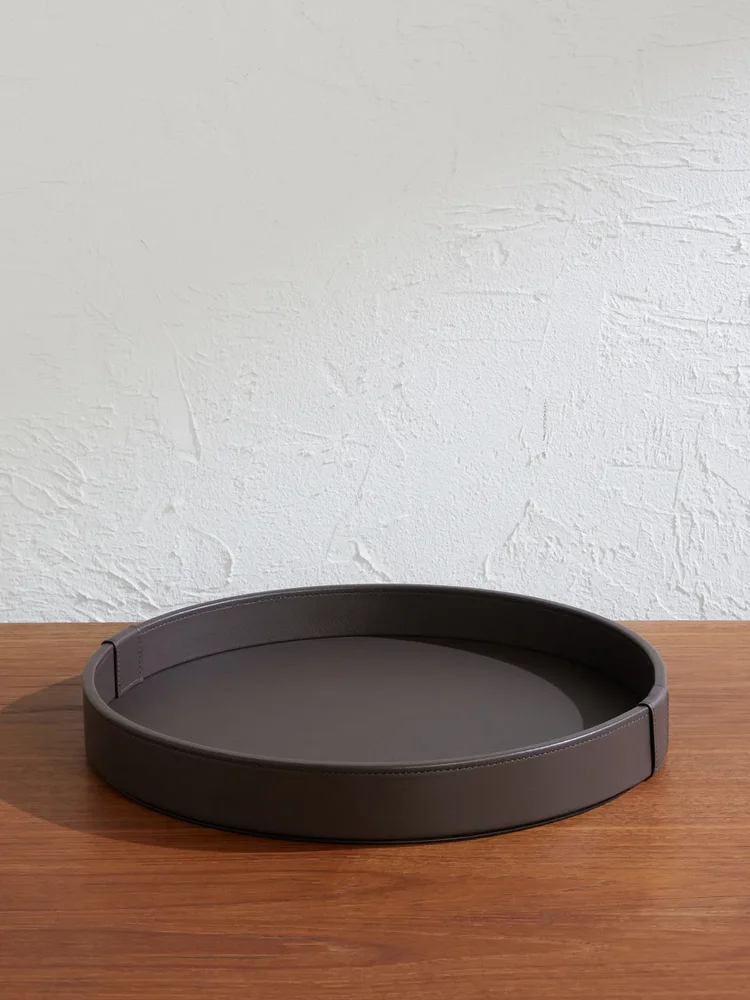 Leather and Wood Tray