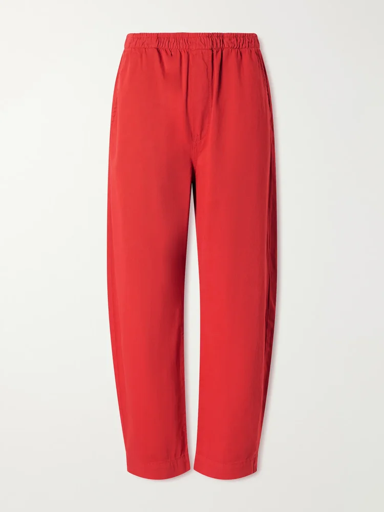 Boxer cotton wide-leg pants