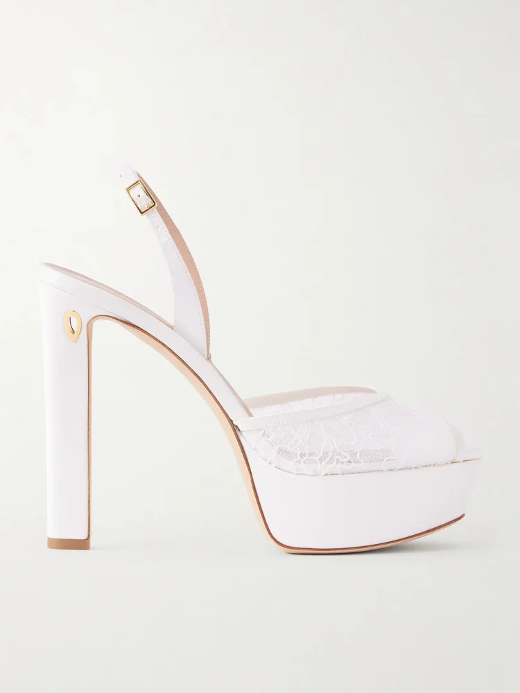 Antonio 130 satin-trimmed lace sandals