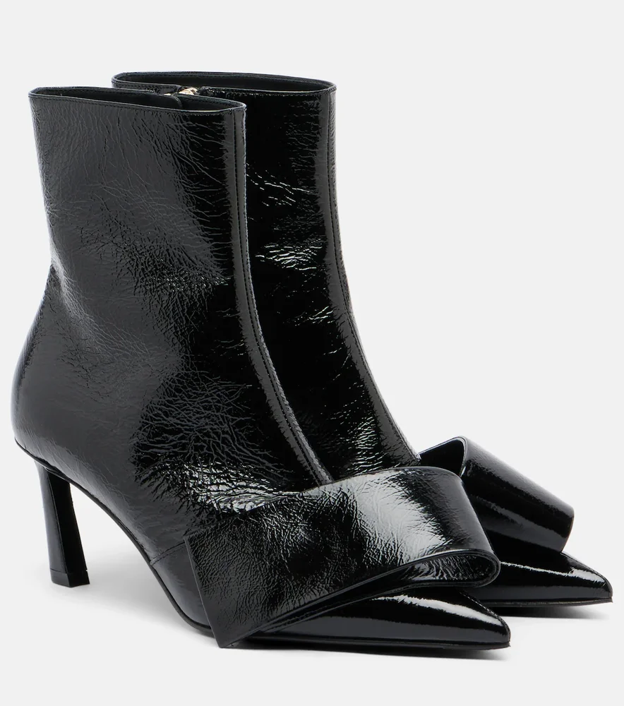 Twisted Ribbon leather ankle boots