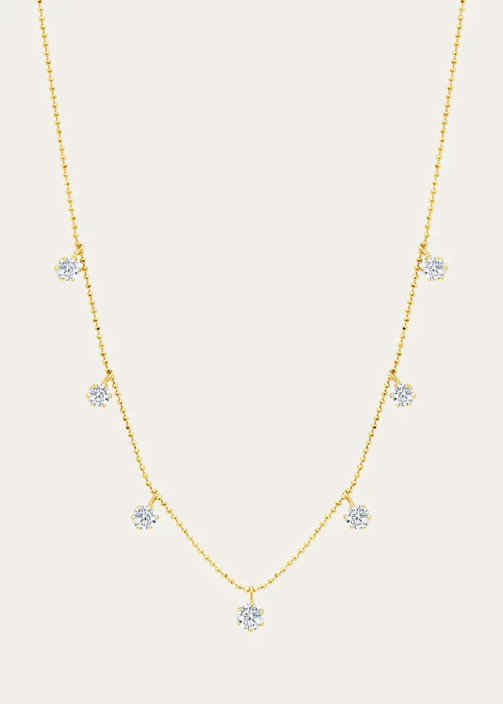 Gems 18K Yellow Gold Medium Floating Diamond Necklace