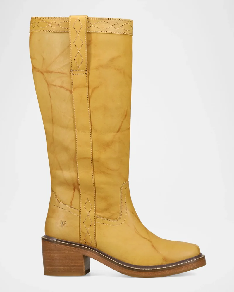 Kate Leather Wide Calf Pull-On Boots