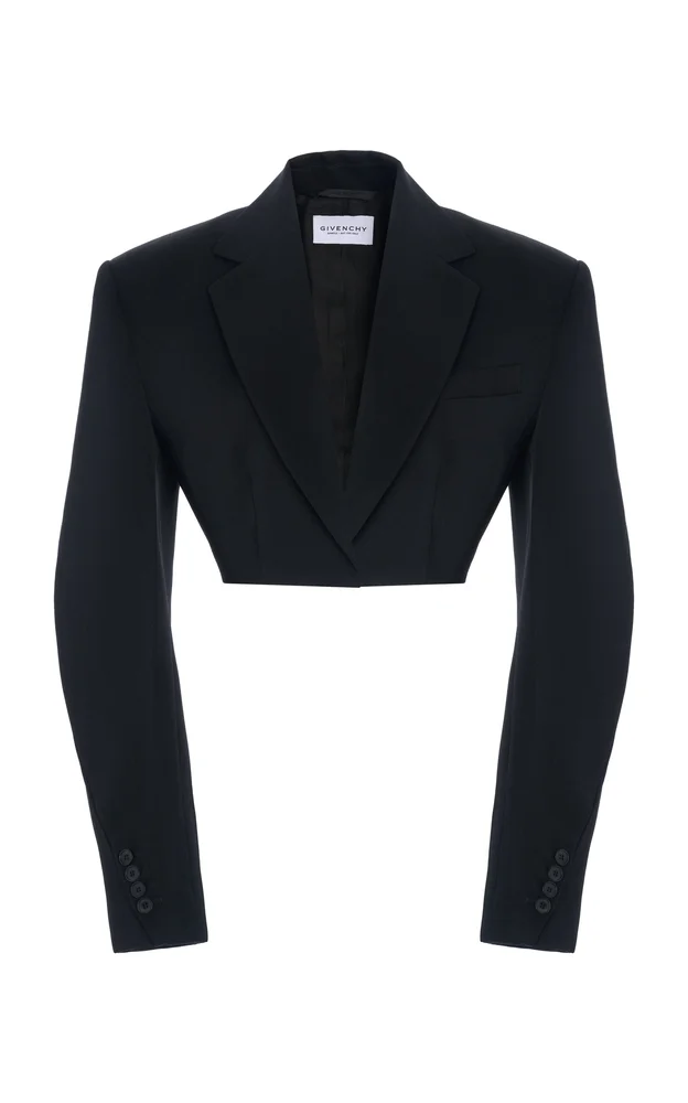 Cropped Cocoon Tuxedo Jacket