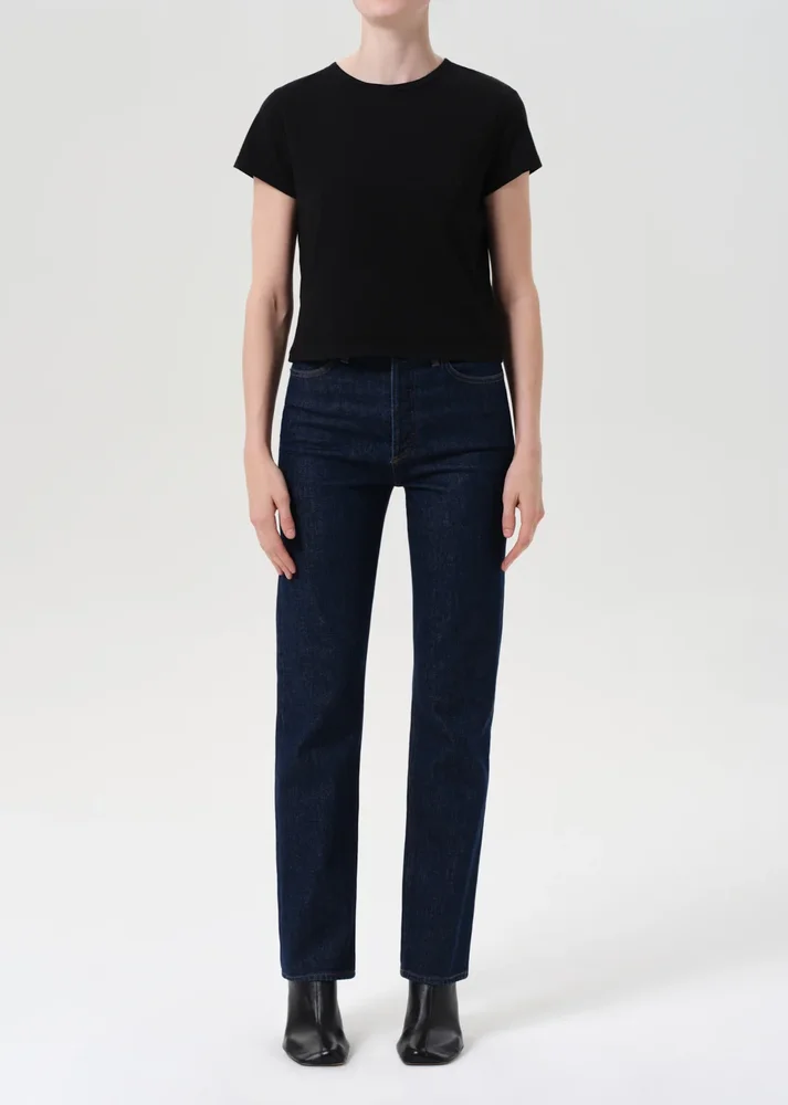 90's Pinch Waist High Rise Straight Long (Comfort Stretch) in Reissue