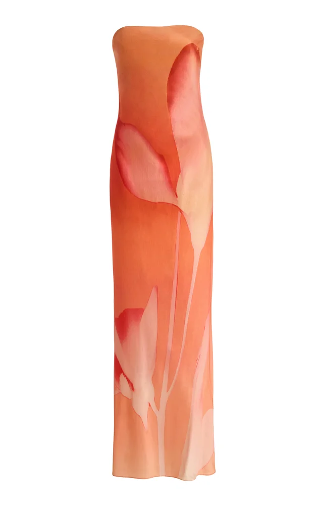 Mora Strapless Crepe Maxi Dress