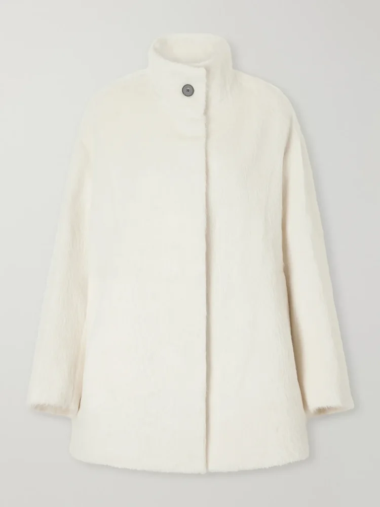 Melda alpaca and wool-blend coat