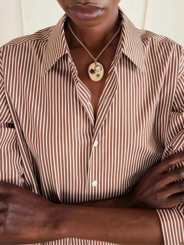 Arpelle gold-plated, glass, pewter and crystal necklace