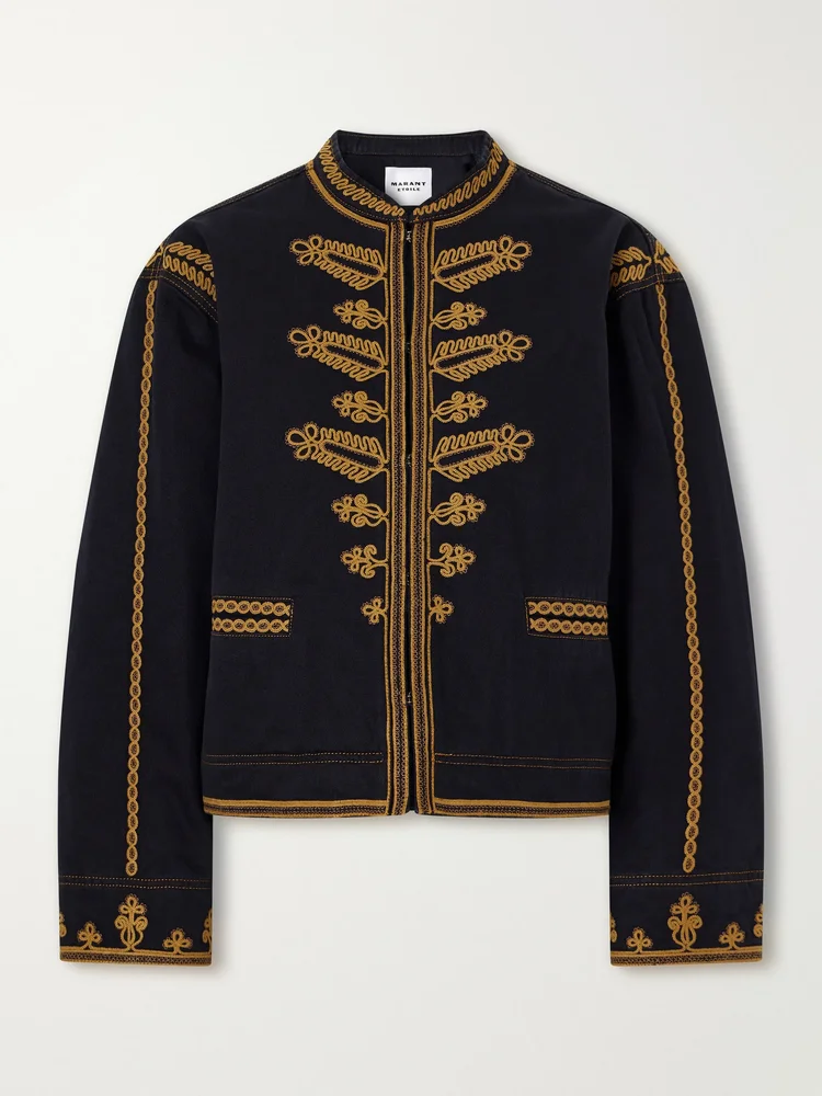 Marant Étoile Emailia embroidered padded cotton-twill jacket