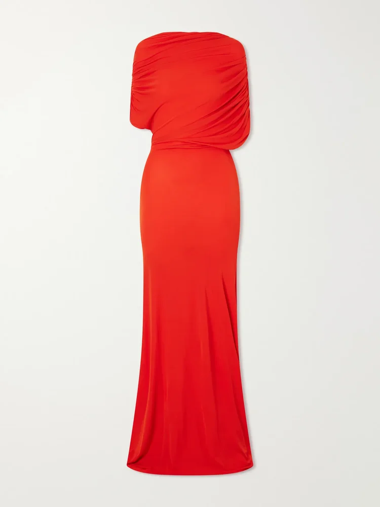 Draped jersey gown