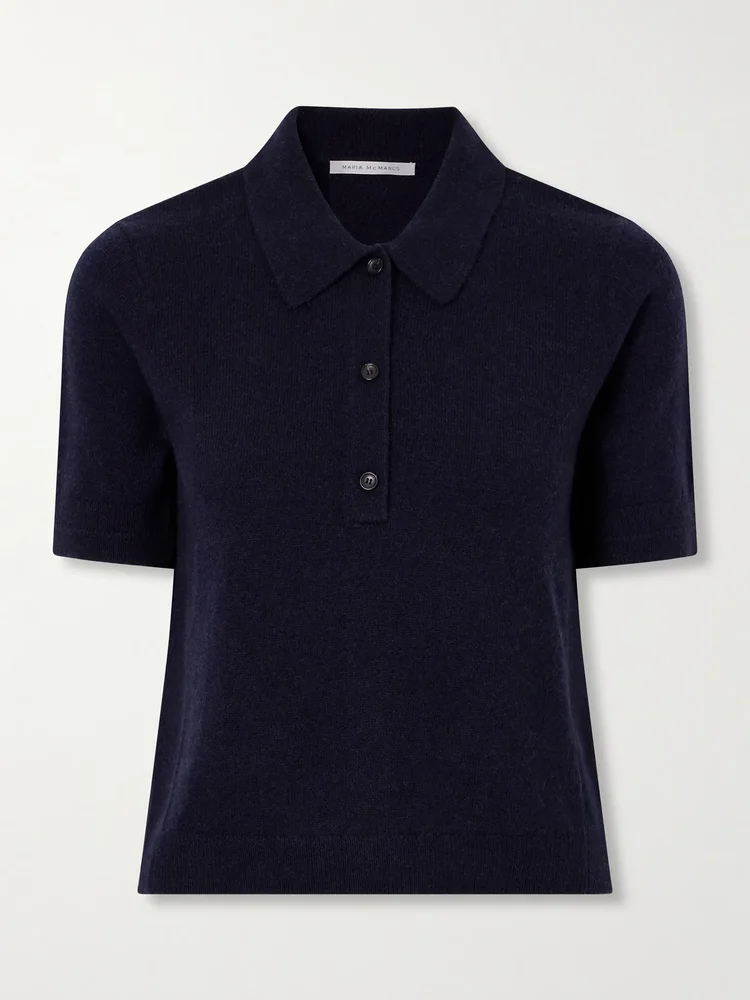 Cashmere and cotton-blend polo shirt