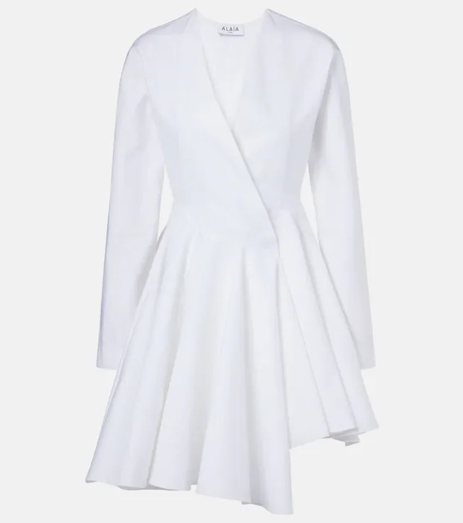 Asymmetric cotton minidress