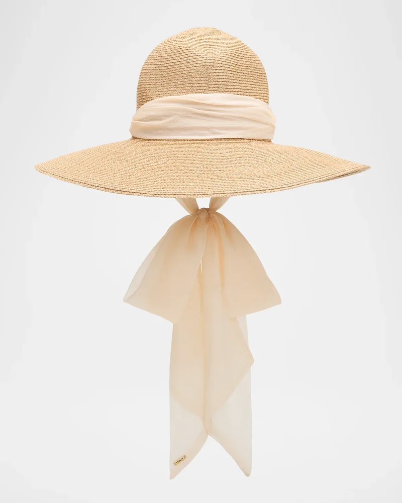 Cassidy Packable Wide-Brim Fedora with Scarf