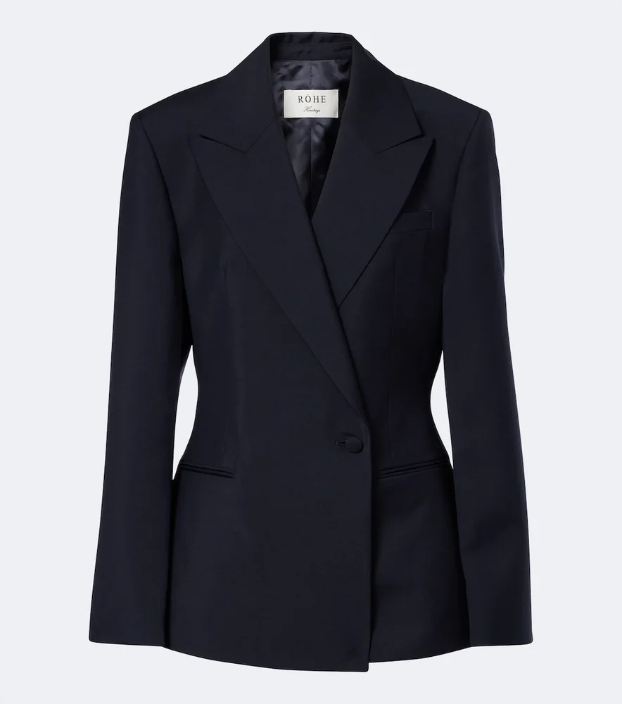 Double-breasted wool and mohair blazer
