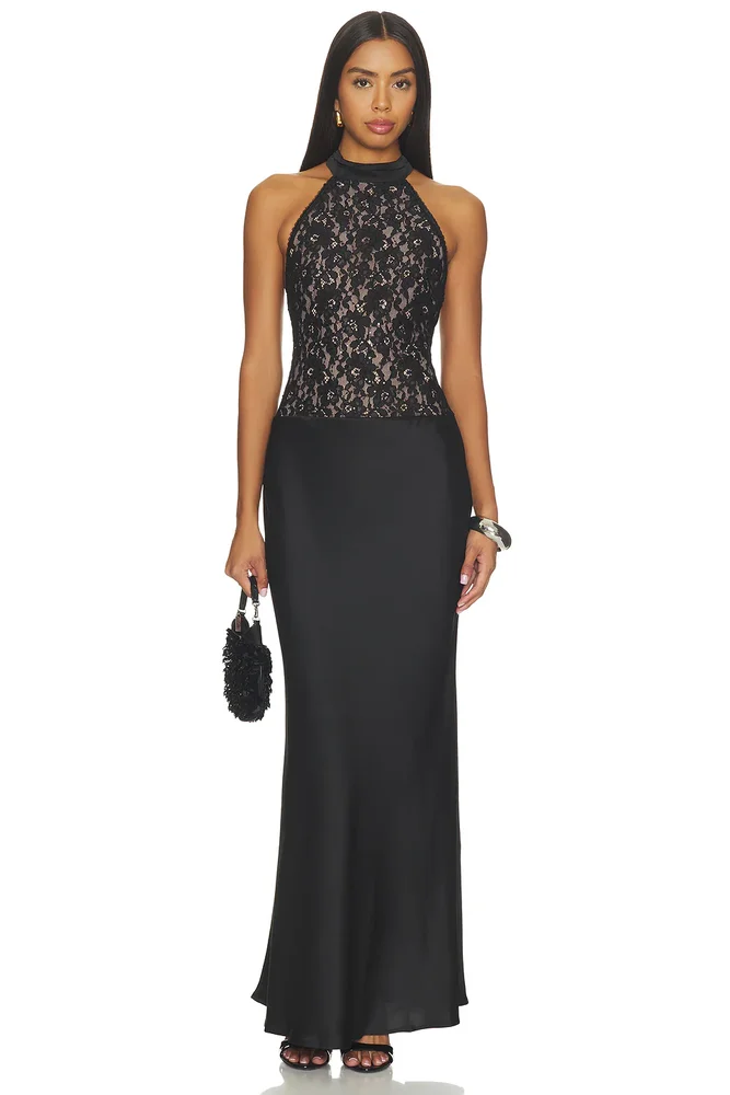 Senna Halter Open Back Maxi Dress