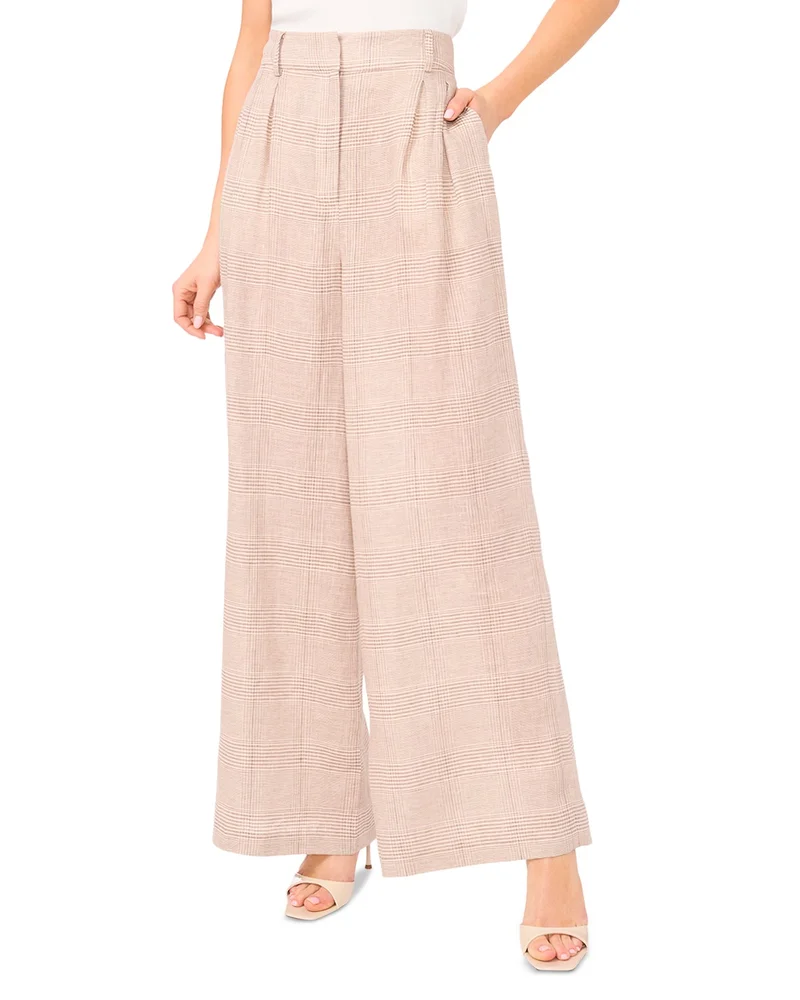 Beatrice Pleated Wide Leg Linen Pants