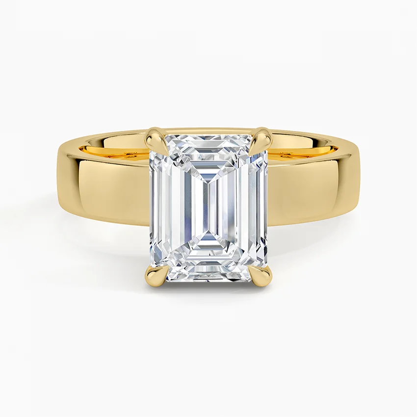 Peyton 4mm Solitaire with 2ct Emerald Certified Lab Diamond in 18K Yellow Gold