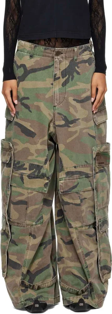 Khaki Merged Cargo Pants