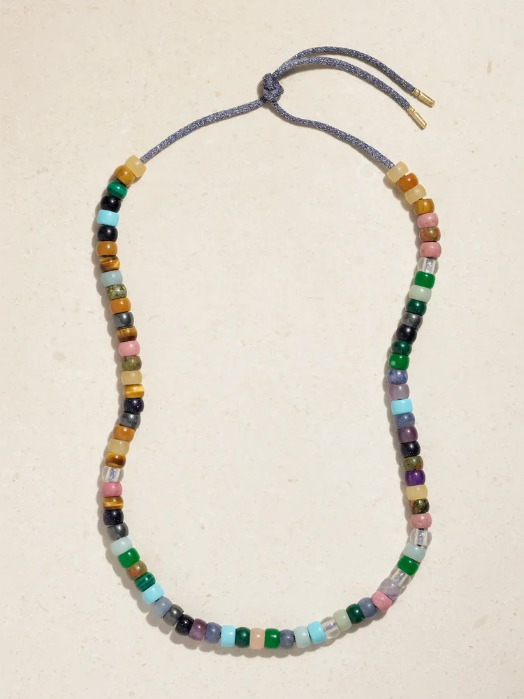 FORTE Beads Moonbow 18-karat gold and Lurex multi-stone necklace kit