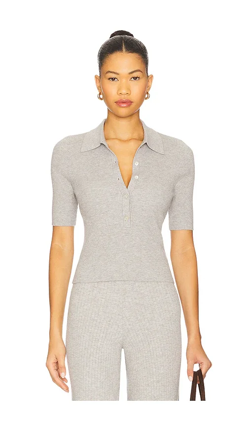 Ginny Short Sleeve Polo Collar Top
