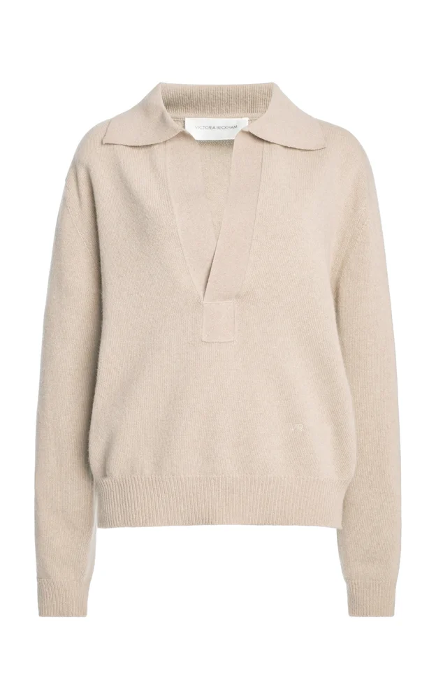 Wool-Cashmere Polo Sweater