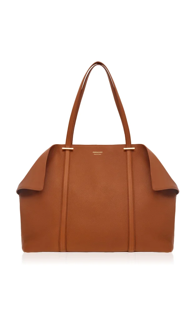 Scarf Large Leather Tote Bag