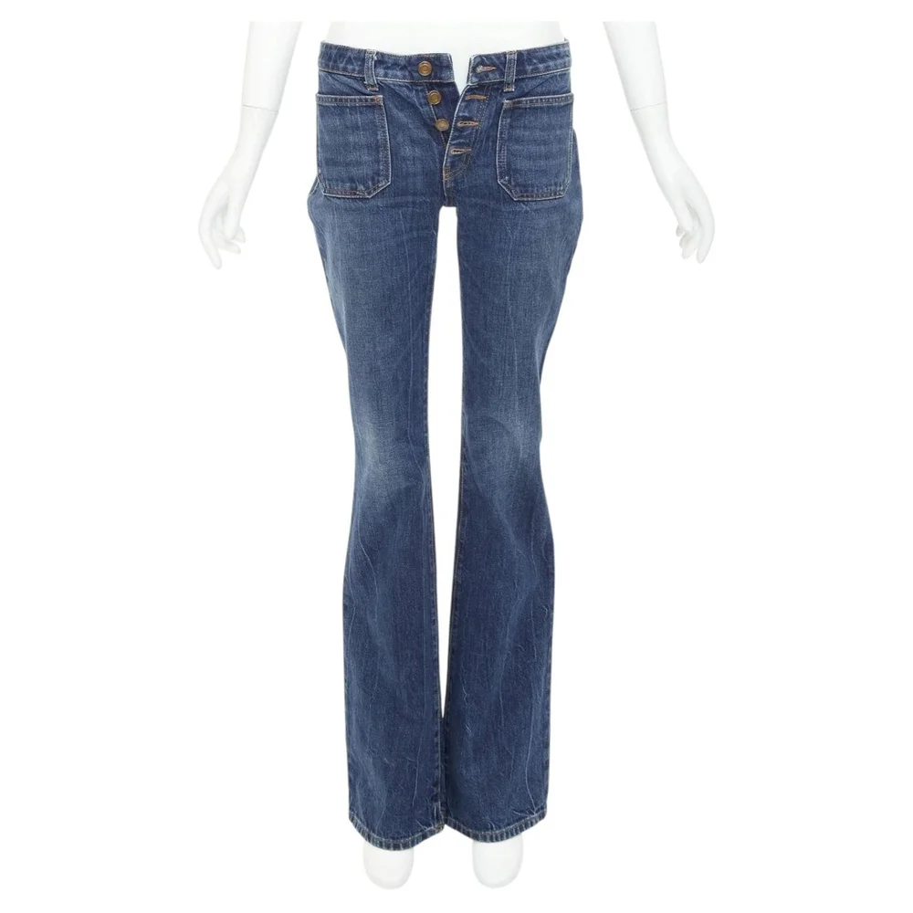 Pre-Owned 2018 Washed Blue Flare Leg Jeans, Size 27