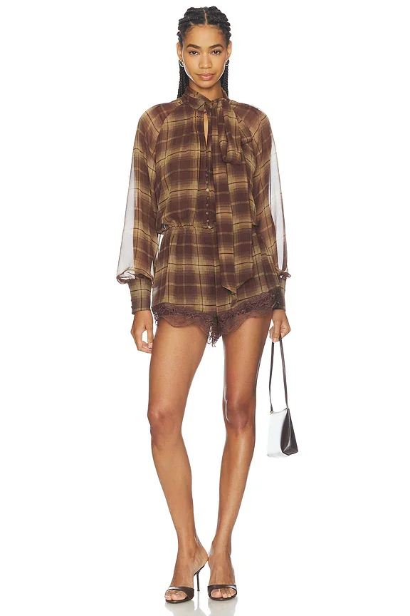 x REVOLVE Petra Long Sleeve Playsuit