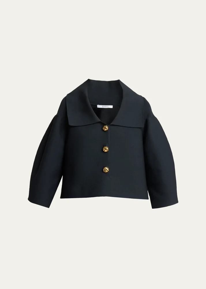 Cocoon Button-Down Crop Jacket