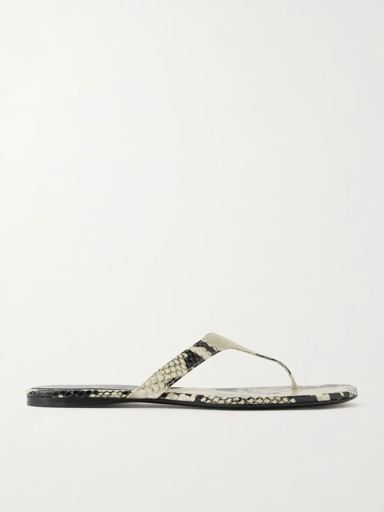 archer snake effect leather sandals