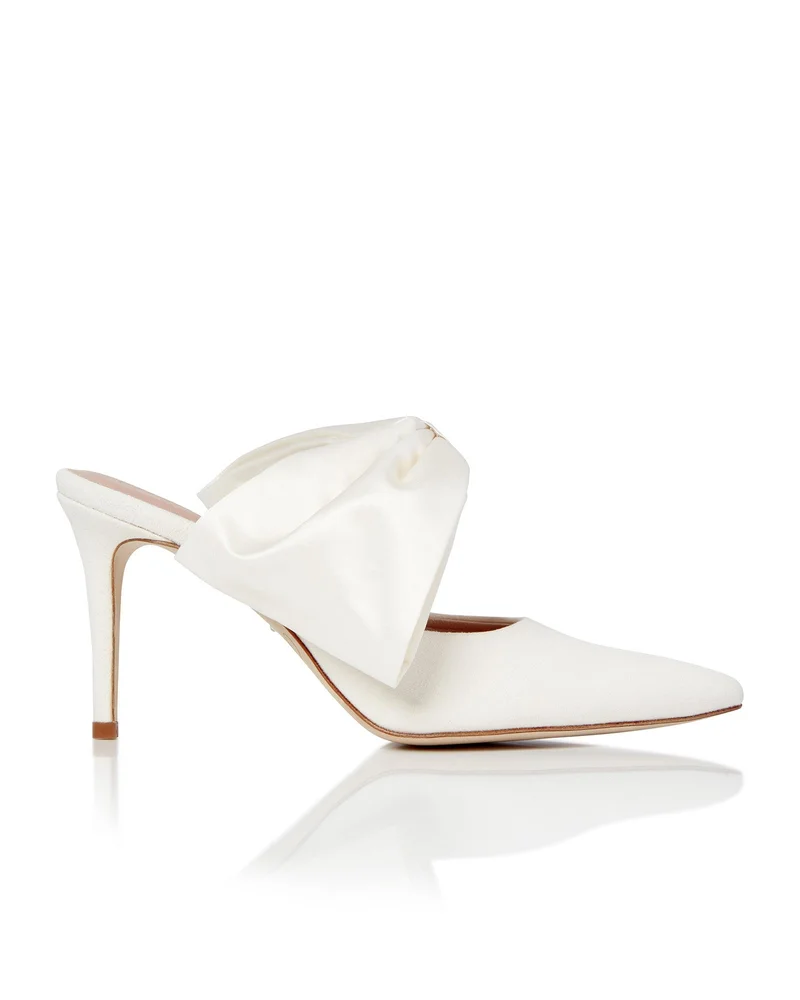 Georgina Ivory Suede Mid Heel Mule
