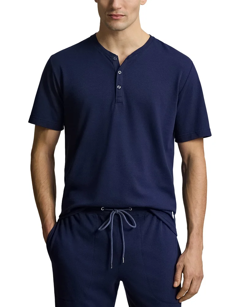 Feather Weight Mesh Short Sleeve Henley