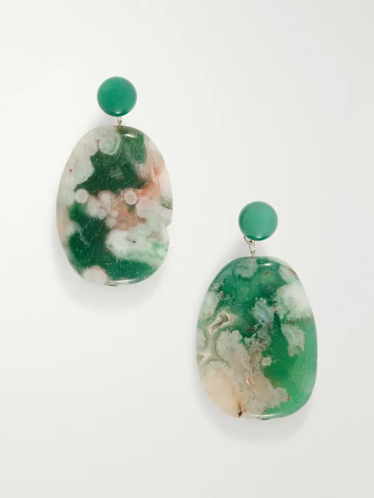 Time Will Say Nothing But "I Told You So" silver-plated agate earrings