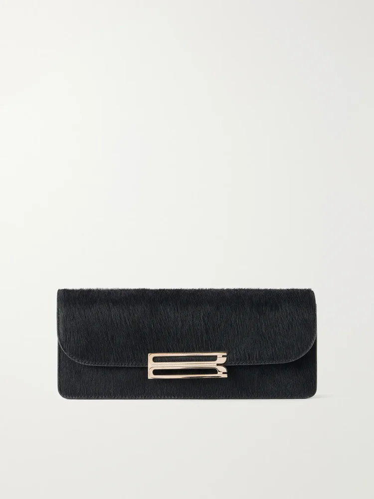 Dorian East-West calf hair clutch