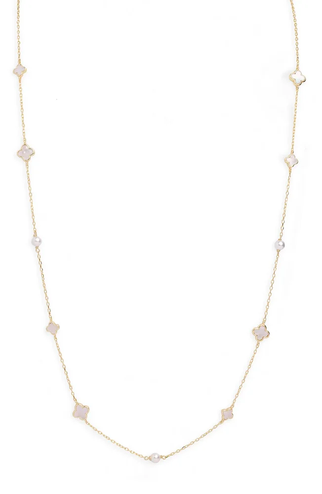 Clover Mother of Pearl & Pearl Necklace